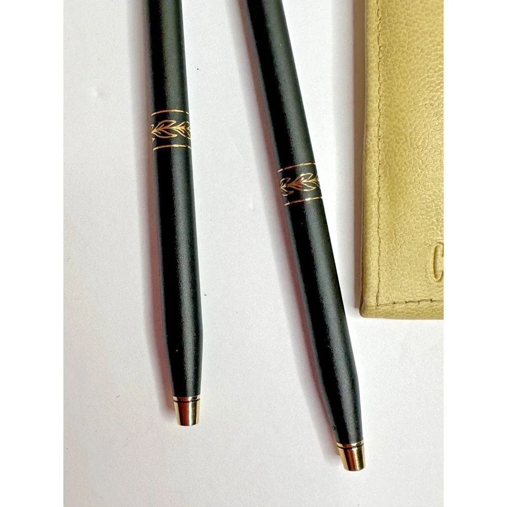 Cross‎ Pen Pencil set Ladies Matte Black Ink Case Ballpoint Mechanical Pouch USA